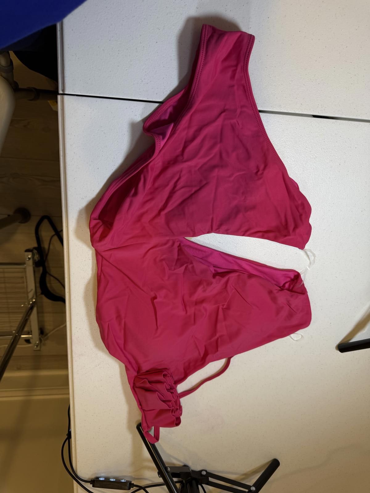 Designer Stylish Pink One-Shoulder Swimsuit by Ramy Brook Size ONE SIZE - 5 Thumbnail