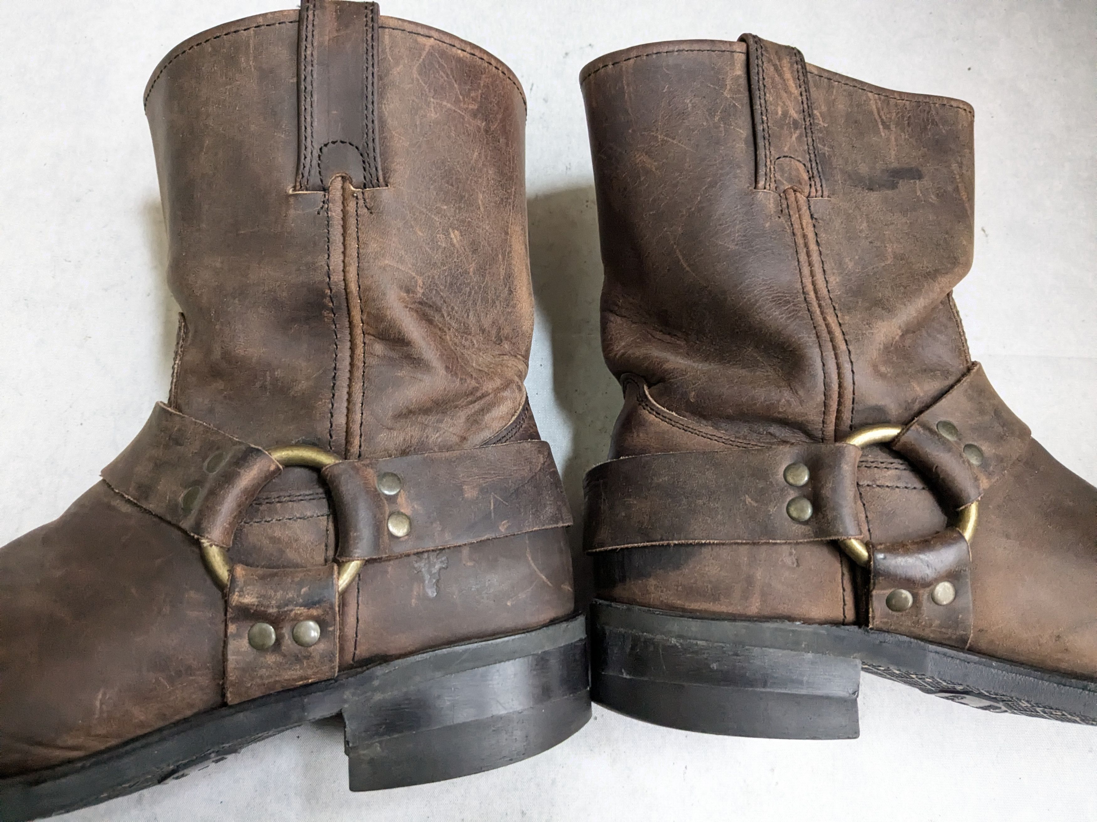 Frye Frye Harness Boots Brown 10.5 M Leather Buckle Strap Size US 10.5 / EU 43-44 - 5 Thumbnail