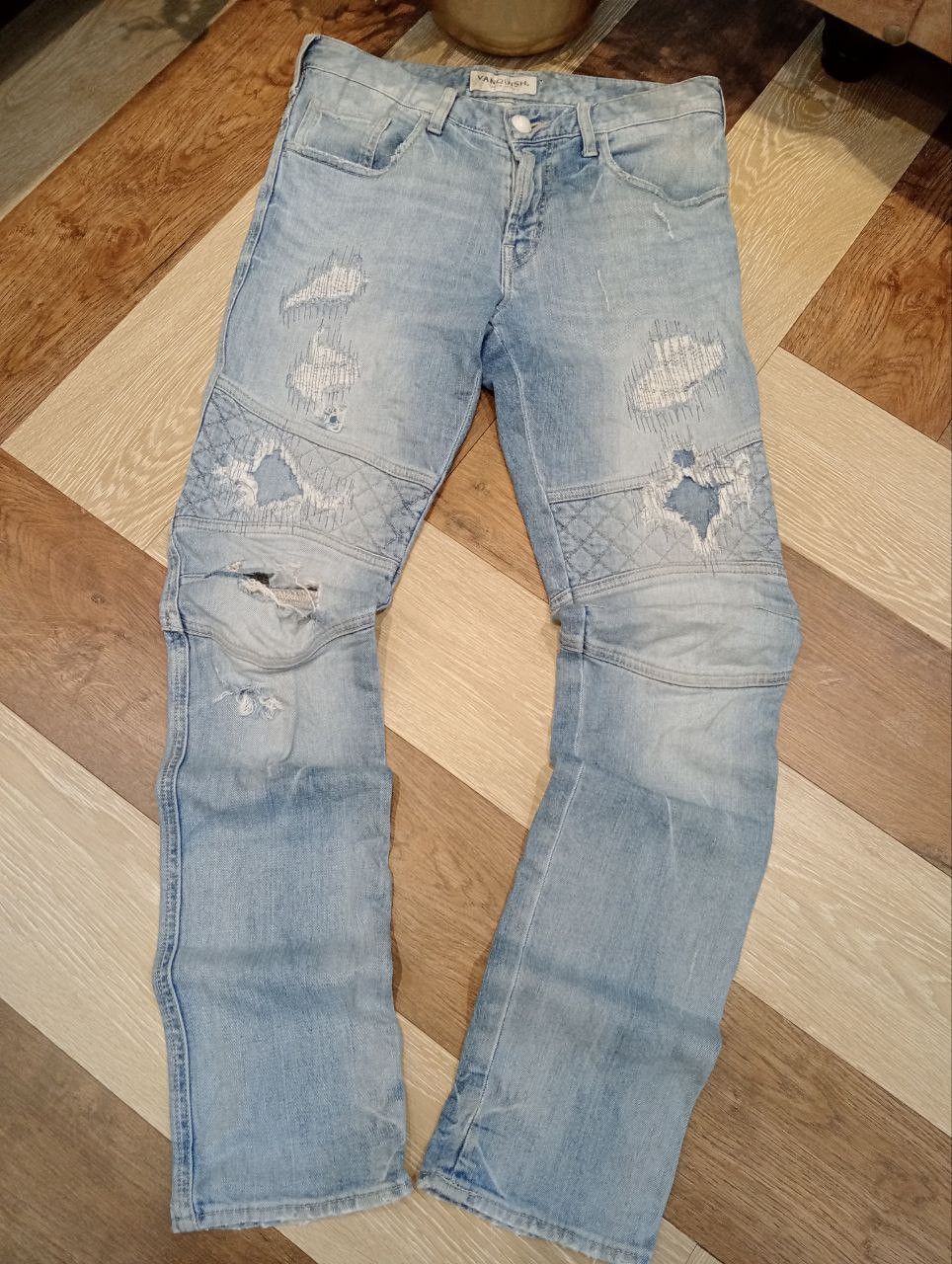 Vanquish VANQUISH JAPAN DISTRESSED BIKER JEANS - SIZE 30 Size US 30 / EU 46 - 2 Thumbnail