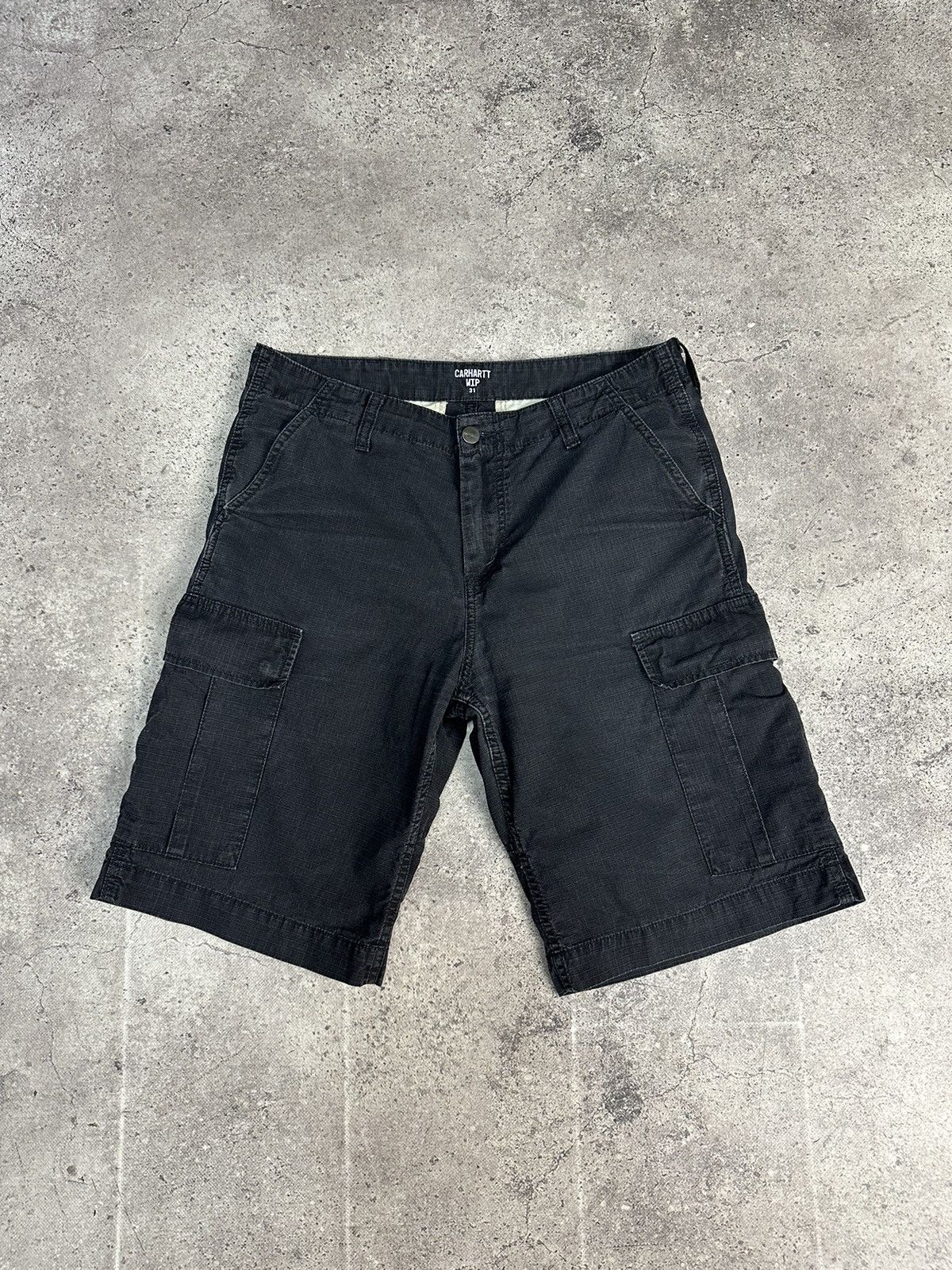 Carhartt × Vintage Vintage Carhartt Cargo Shorts Distressed Black Y2K Size US 32 / EU 48 - 2 Thumbnail