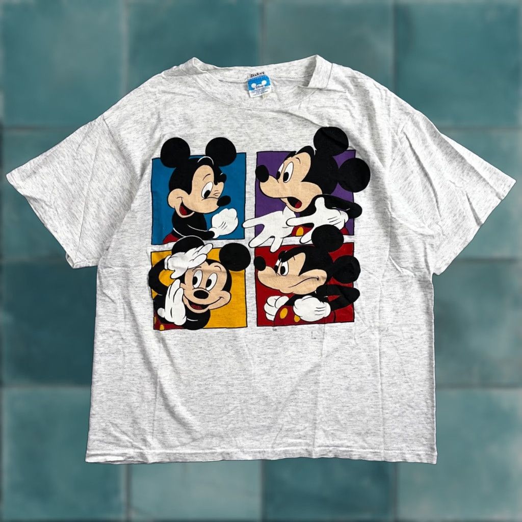 Disney VINTAGE Disney Mickey Mouse T-Shirt Gray Small Graphic Cute 80s Mens Size US S / EU 44-46 / 1 - 1 Thumbnail