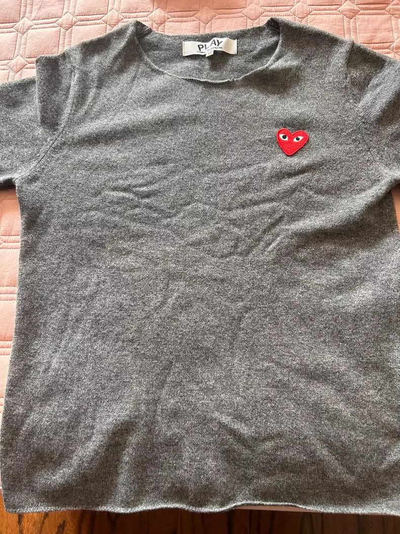 Comme Des Garcons Red heart pullover sweater