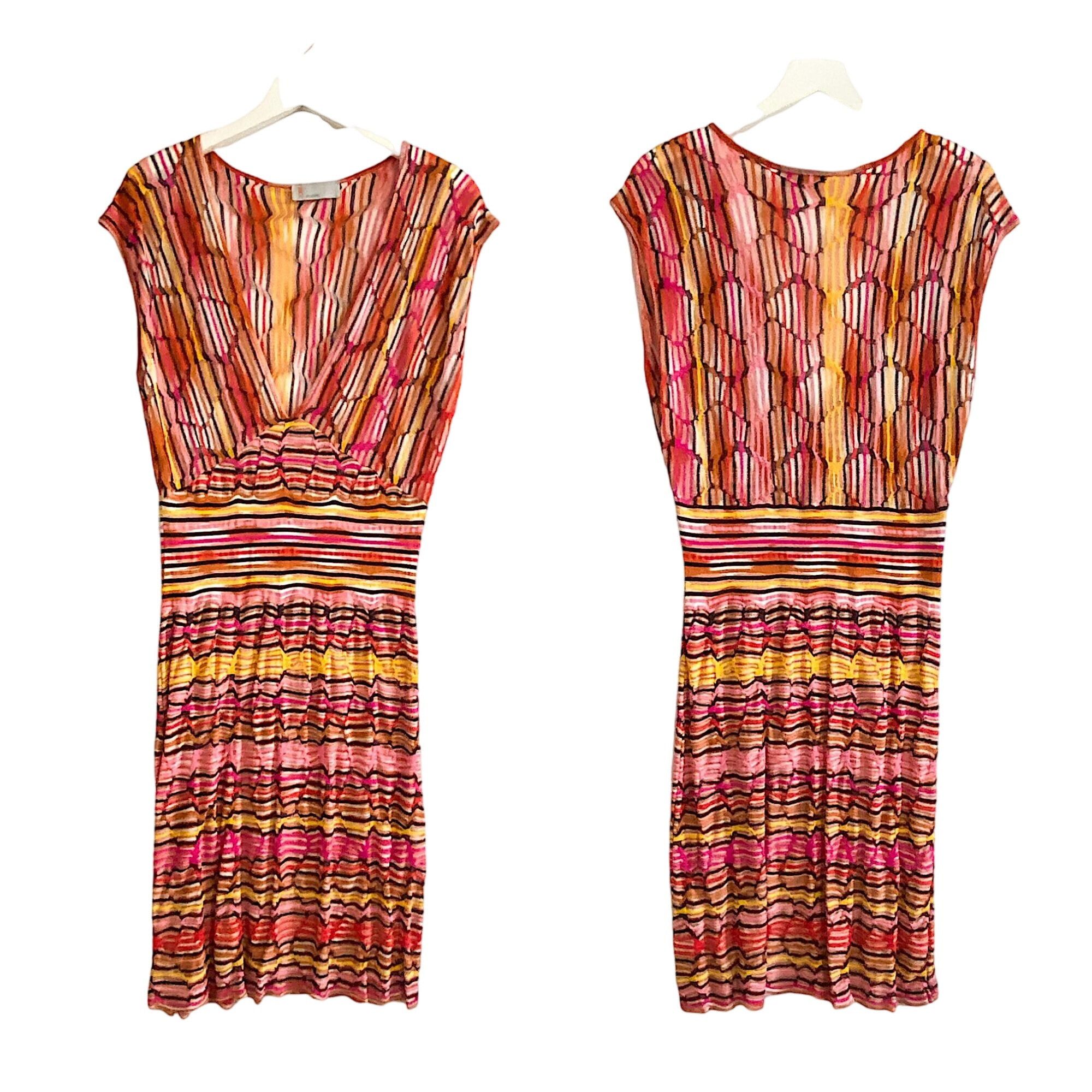 Missoni M Missoni Orange/Pink stripe dress, size US 10 Size L / US 10 / IT 46 - 13 Thumbnail