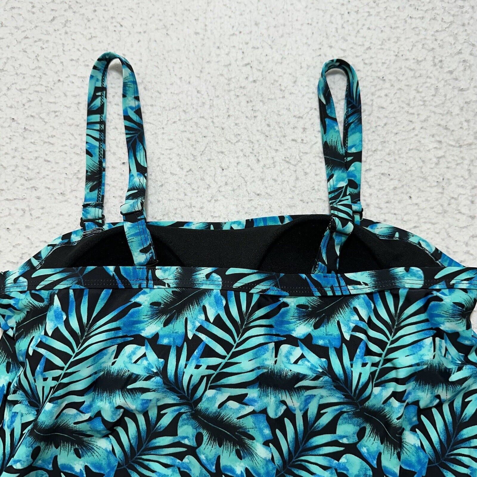 Other Blair 16 Swim Top Padded Teal Blue Hawaiian Floral Swimwear Size ONE SIZE - 9 Thumbnail