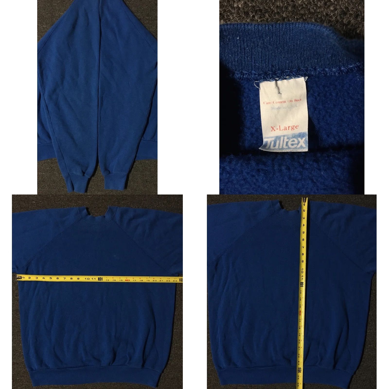 Tultex VINTAGE Tultex Hoodie M Blue 80s 90s Grunge Biker Punk Track & Field USA College Retro Shirt Mens Size US M / EU 48-50 / 2 - 8 Thumbnail
