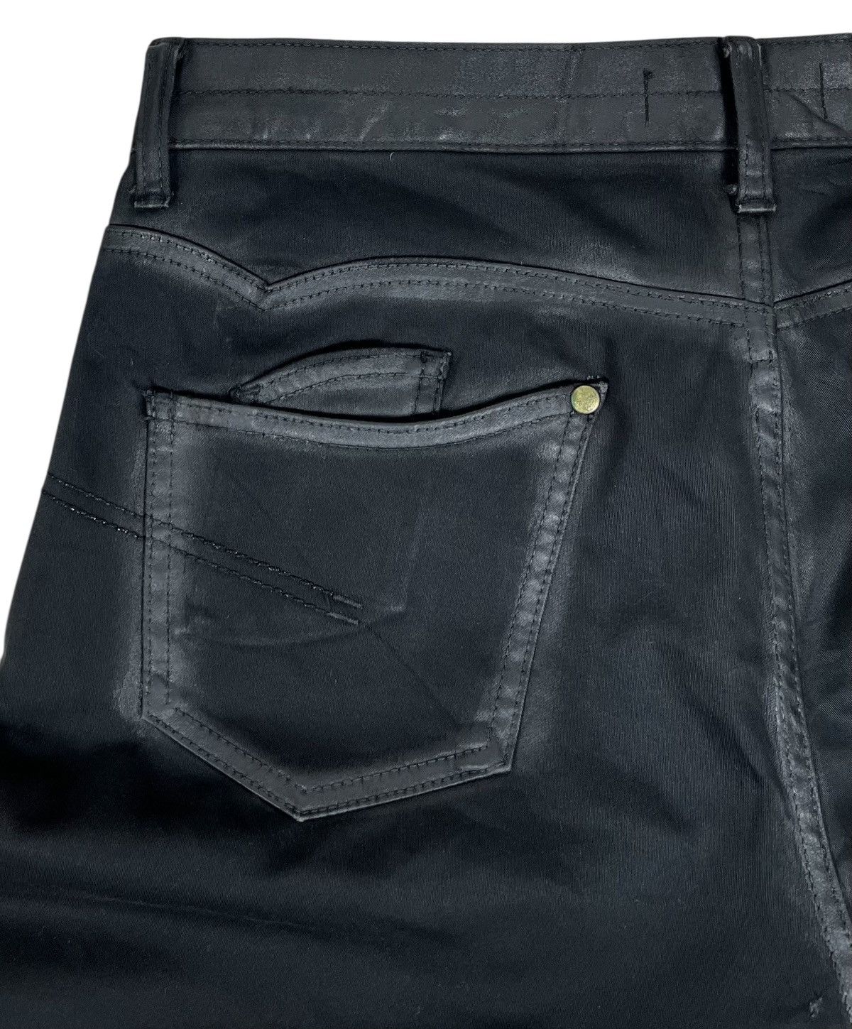 JACKROSE JACKROSE “maison” Black Waxed Pants Size US 33 - 6 Thumbnail