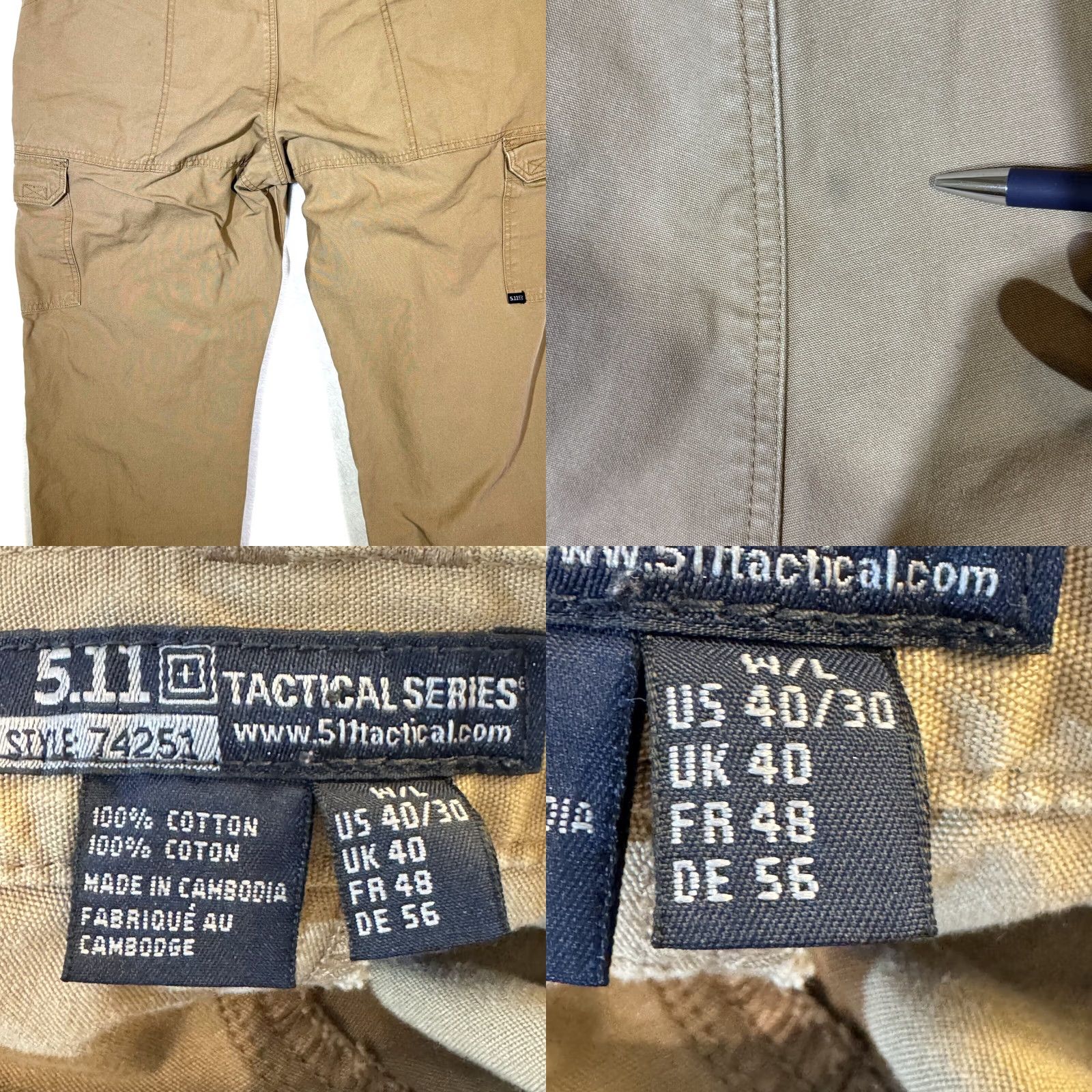 Vintage 5.11 Tactical Pants Mens 40 X 30 Brown 100% Cotton Cargo Pockets M874 Size US 40 / EU 56 - 9 Thumbnail