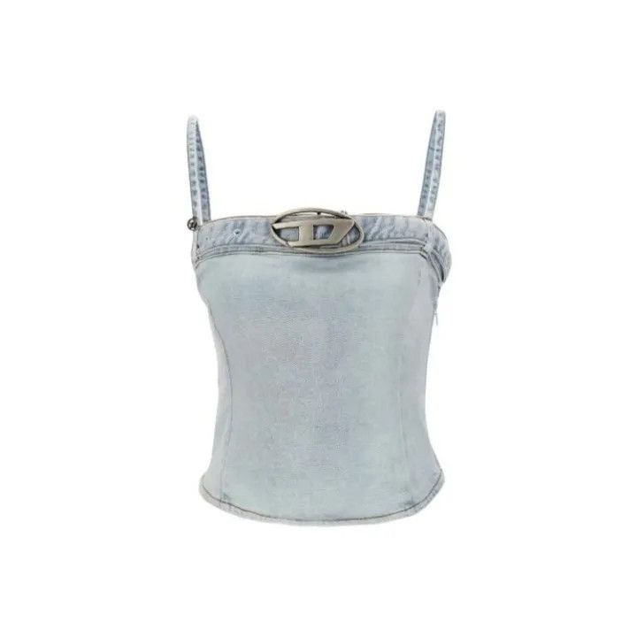 Diesel Diesel Oval-D Series Blue Denim Top 0079 Size S / US 4 / IT 40 - 1 Thumbnail