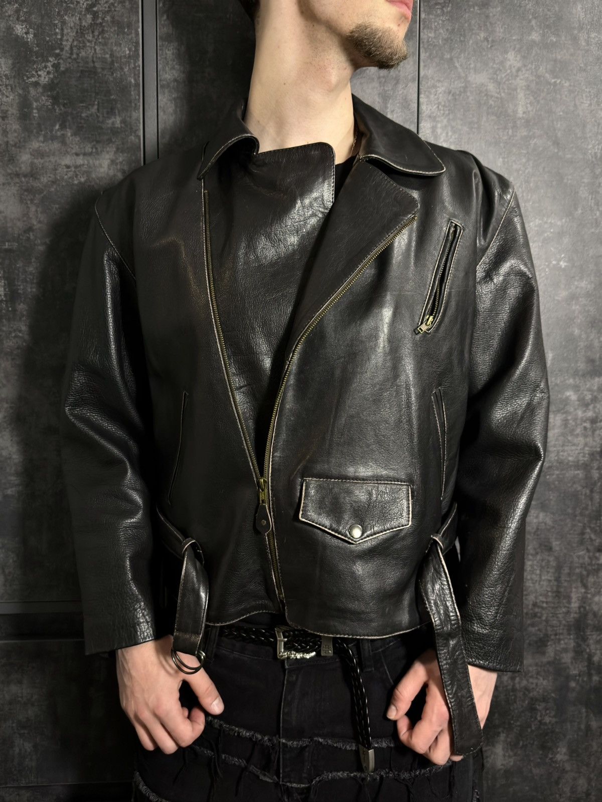 Sick Vintage Cropped Leather Jacket