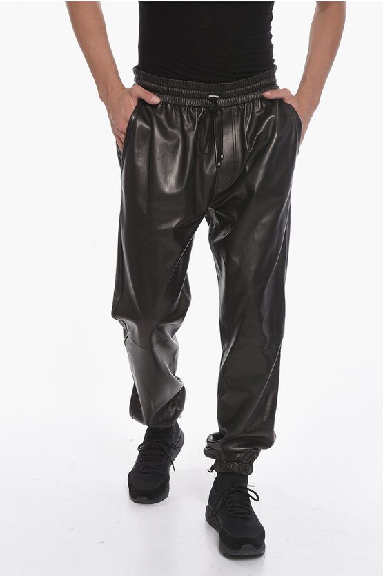 Amiri o1y0525 Leather Jogger & Sweatpant in Black Size US 34 / EU 50 - 1 Thumbnail