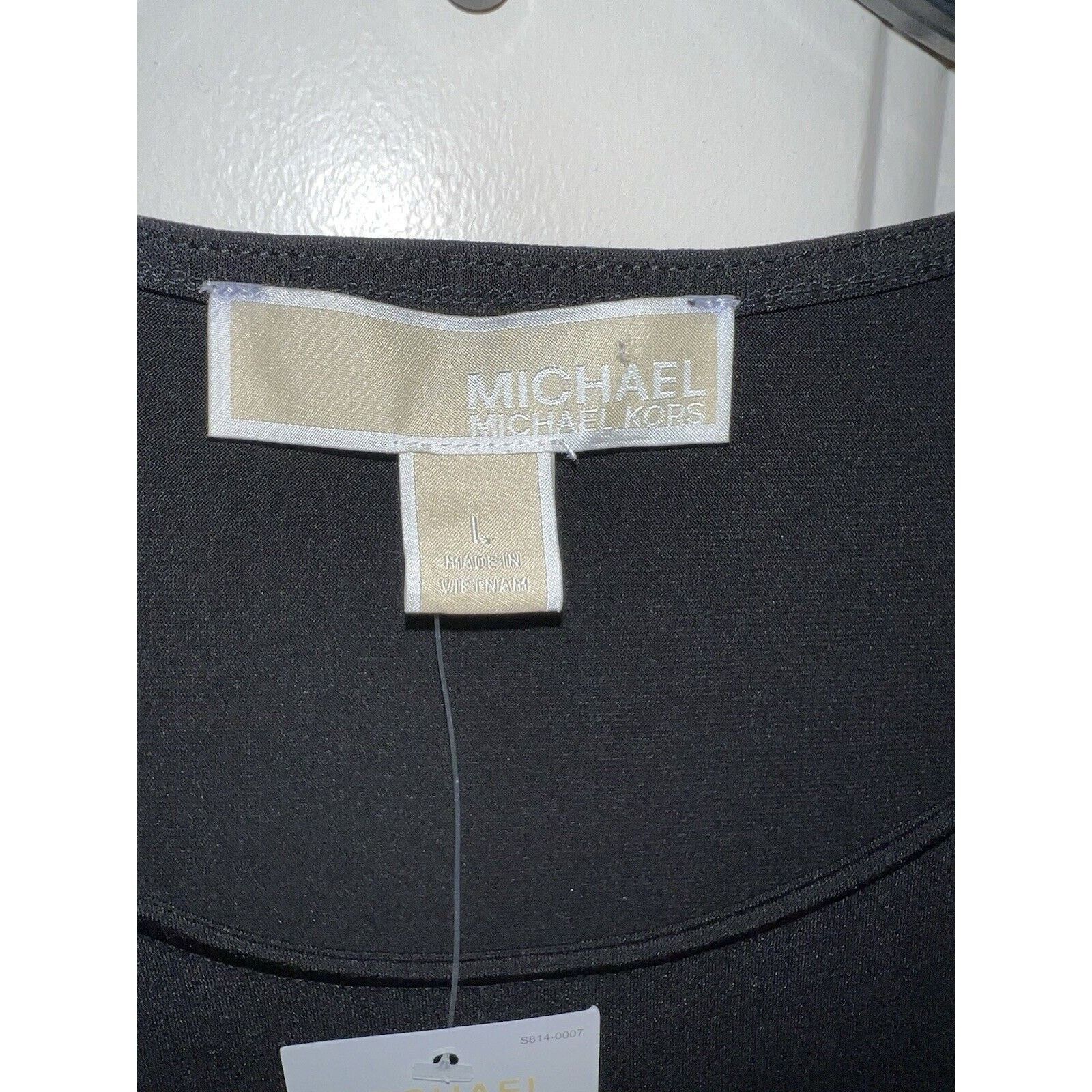 Michael Kors Michael Kors Black Blouse Ladder Sleeve Shirt Women’s Large Size L / US 10 / IT 46 - 6 Thumbnail