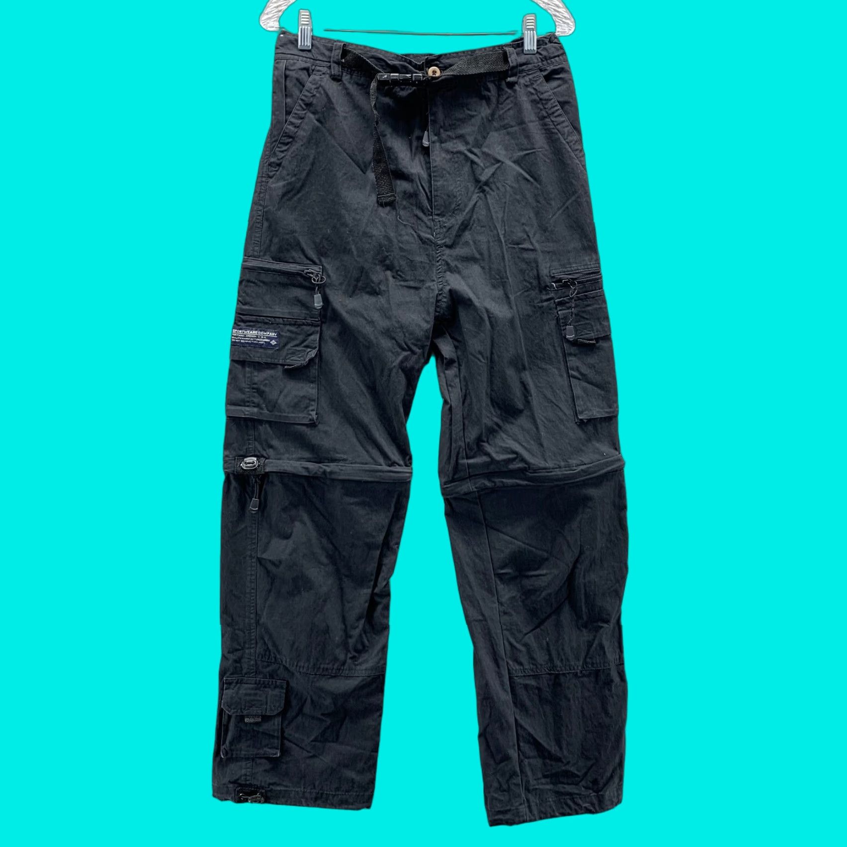 Vintage Columbia Pants Men Large Black Cargo 2 in 1 Shorts Hiking Utility Camp Vintage Cargo Pocket Men Regular Waist 30 Inseam 29 Cotton Size US 33 - 1 Thumbnail