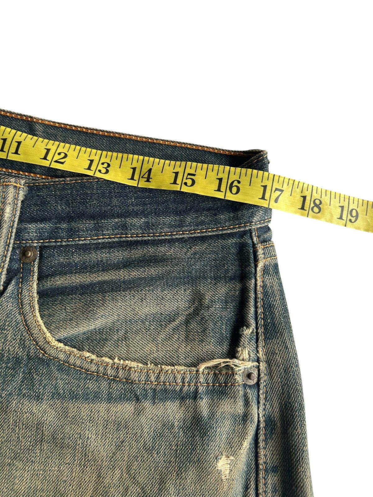 Kapital Thrashed Vintage Sugar Cane Selvedge Denim Jeans Grunge Size US 34 / EU 50 - 20 Thumbnail