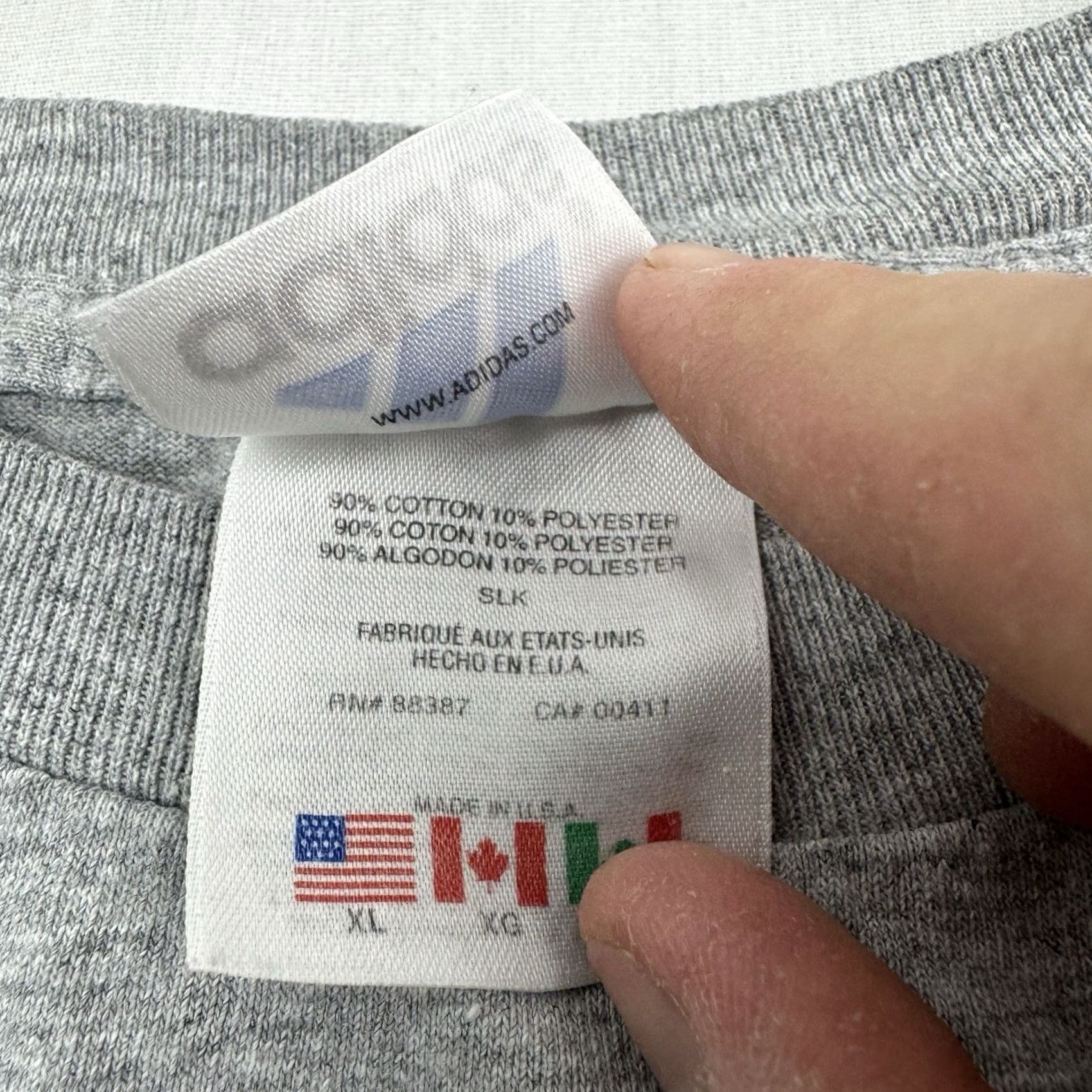 Adidas VINTAGE adidas Basketball T Shirt Adult XL Gray 90s USA Mens Size US XL / EU 56 / 4 - 5 Thumbnail