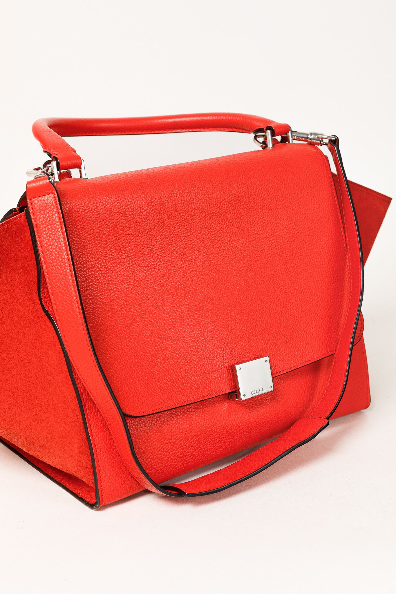 Celine Celine Trapeze Medium in Orange Leather and Suede Size ONE SIZE - 6 Thumbnail