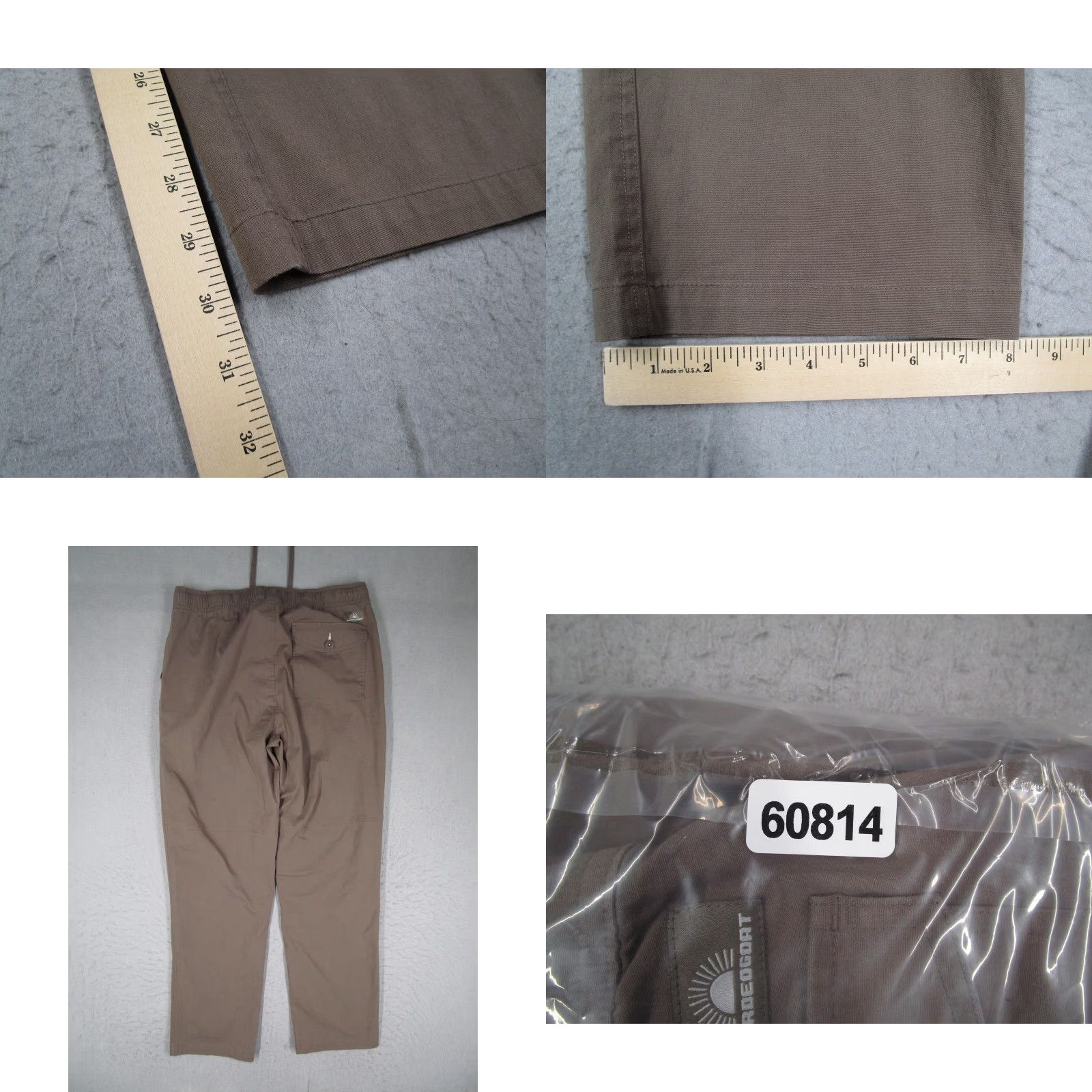Vintage Beardedgoat Mens Pants 32x30 Brown Stretch Chino Elastic Casual Drawstring Size US 33 - 8 Thumbnail