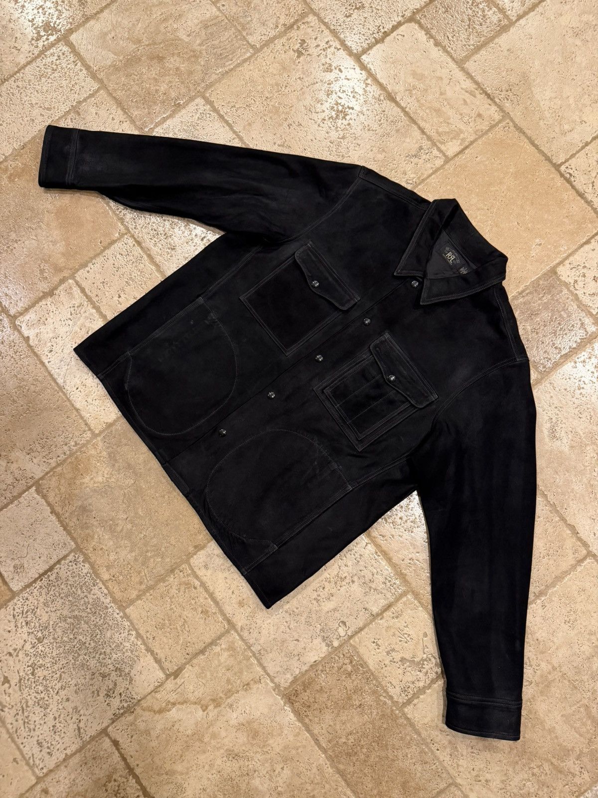 RRL Ralph Lauren RRL Ralph Lauren Roughout Sheep Suede Leather Workshirt Jack Size US XXL / EU 58 / 5 - 6 Thumbnail