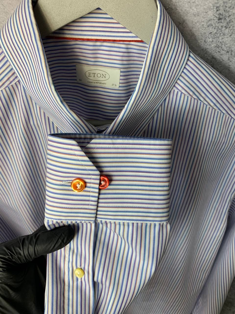 Eton ETON Contemporary Striped Shirt Multicolor Buttons Luxury Size US XL / EU 56 / 4 - 10 Thumbnail