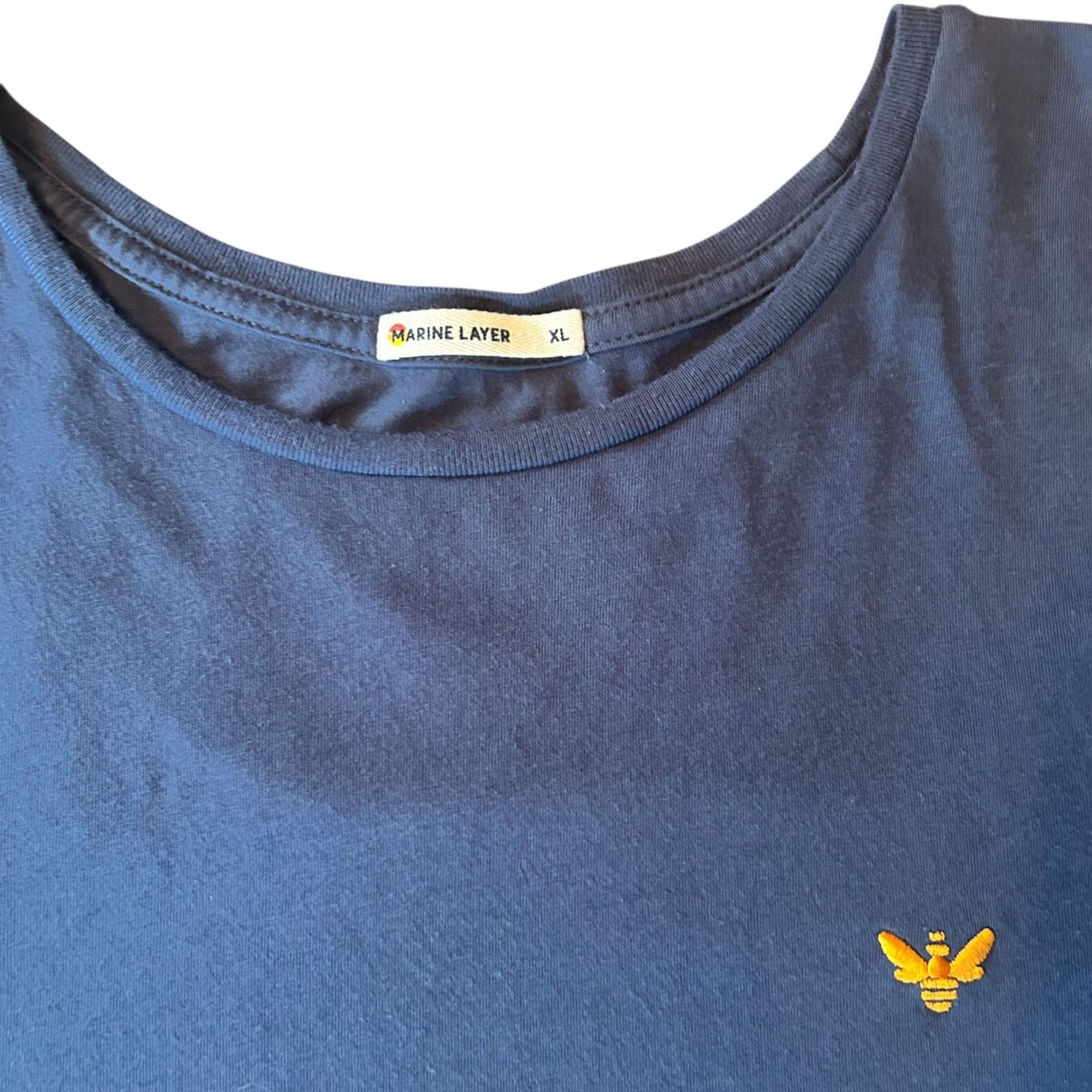 Marine Layer Marine Layer Blue Supima Cotton Modal Blend Embroidered Tee Size US XL / EU 56 / 4 - 4 Thumbnail
