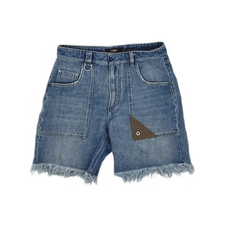 Fendi Fendi SS23 Men’s Denim Shorts with Zip -2507 Size US 32 / EU 48 - 2 Thumbnail