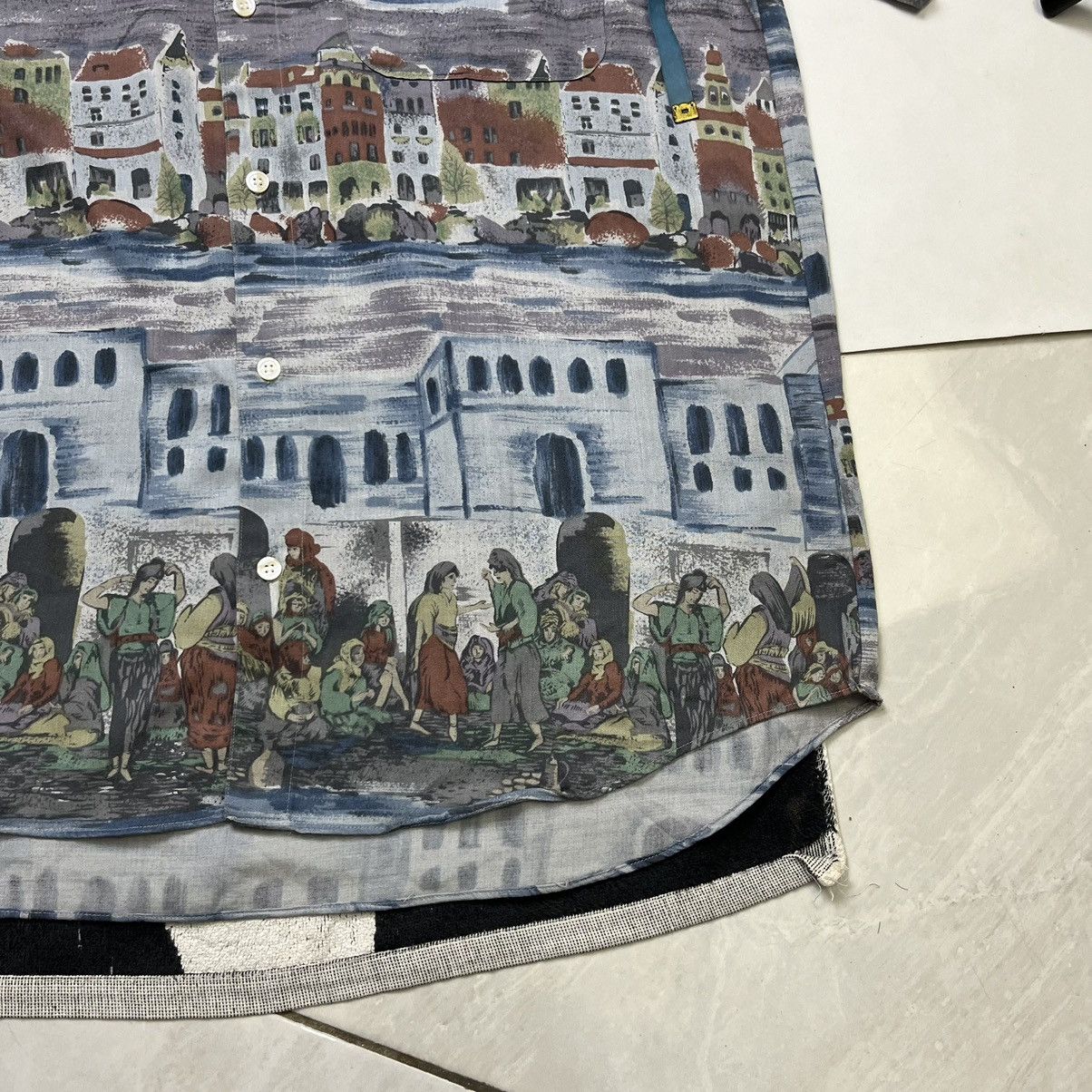 Vintage Newcomer's painting classic art pattern button shirt Size US L / EU 52-54 / 3 - 6 Thumbnail