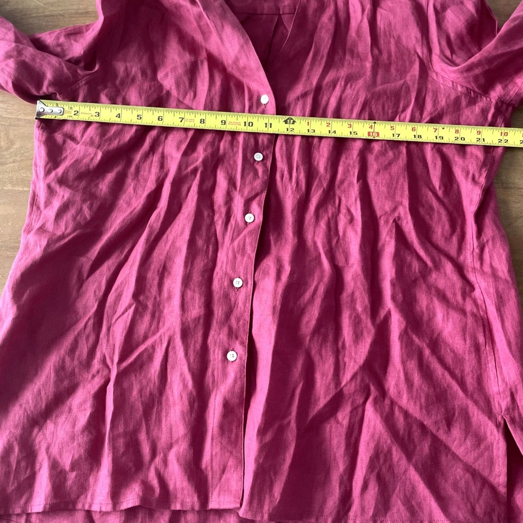 Talbots Talbots 100% Linen Blouse Womens Size 16 Pink Long Sleeve Button Up Shirt Size XXL / US 16-18 / IT 52-54 - 6 Thumbnail