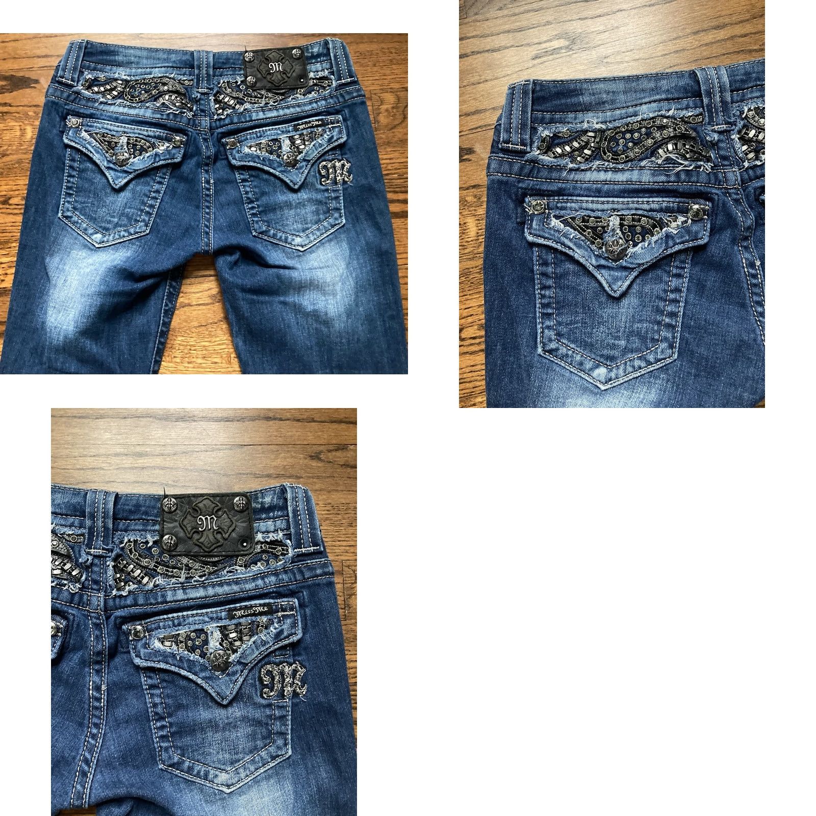Miss Me Miss Me Jeans Capri Womens Sz 28 Flap Pocket JE6063P3 Rhinestone Embroidered Size 28" / US 6 / IT 42 - 9 Thumbnail