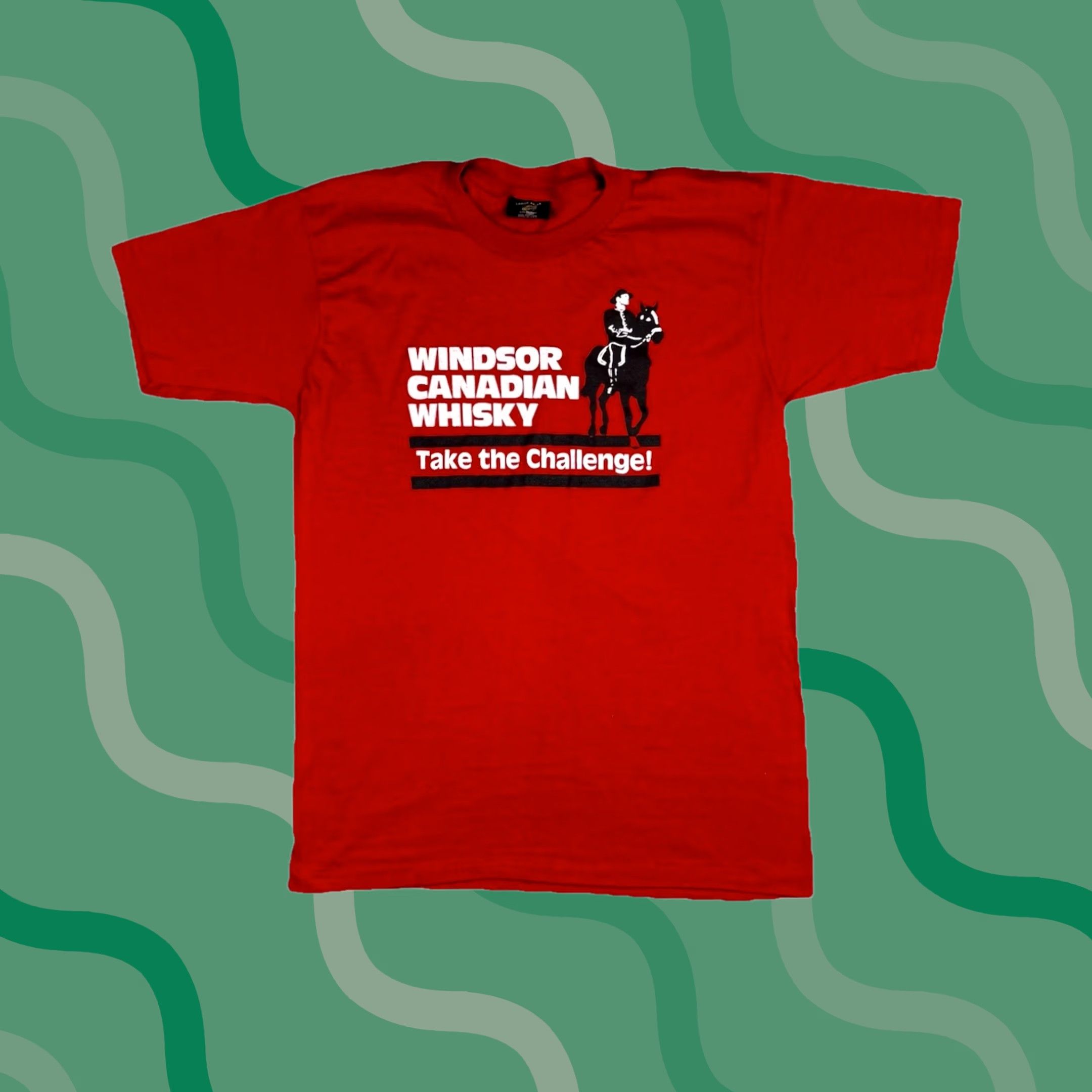 Vintage VINTAGE Windsor Canadian Whiskey T Shirt Promo Red Large 80s Short Sleeve Crew Neck Graphic Print Men Size US L / EU 52-54 / 3 - 1 Thumbnail