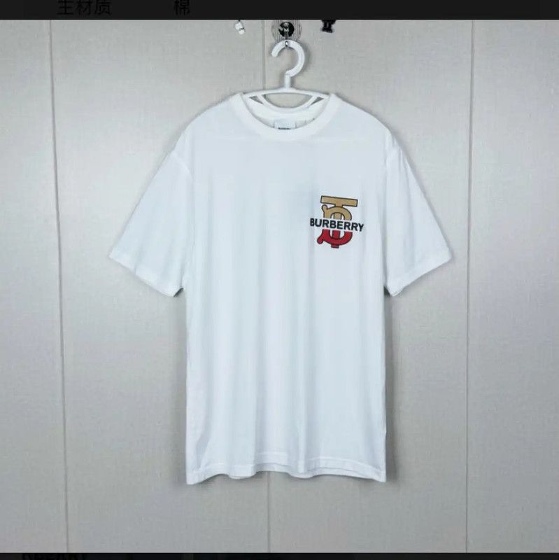 Burberry Burberry Men's White Cotton T-Shirt Size US XS / EU 42 / 0 - 1 Thumbnail