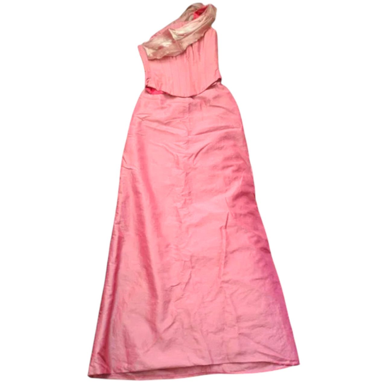 Modest prom dress sz S Dark Pink Color One shoulder Corset