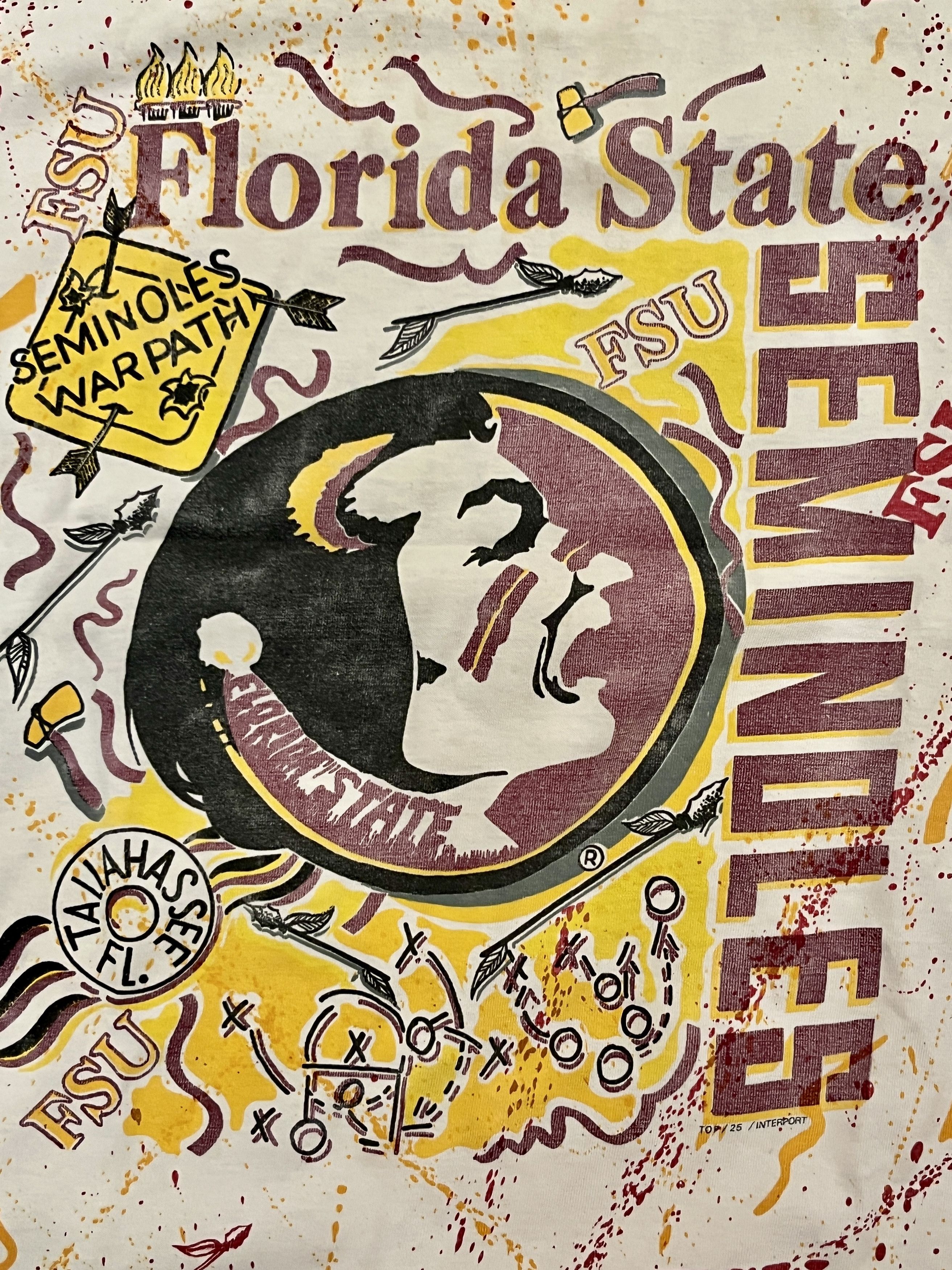 Other Vintage 90s FSU Seminoles All Over Print Thrashed AOP Tee Size US XL / EU 56 / 4 - 5 Thumbnail