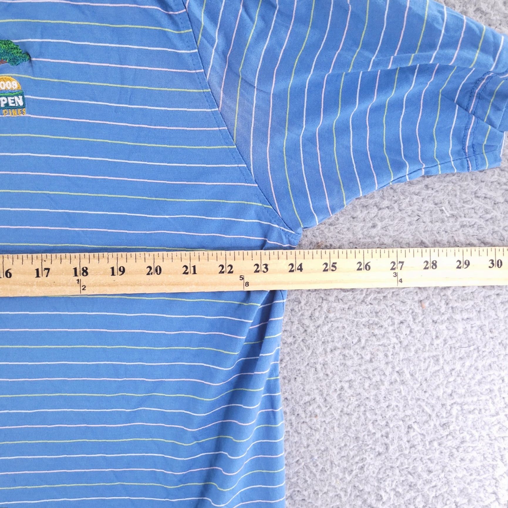 Vintage Walter Hagen Shirt Polo Mens Large Golf Striped 100% Cotton Blue Size US L / EU 52-54 / 3 - 7 Thumbnail