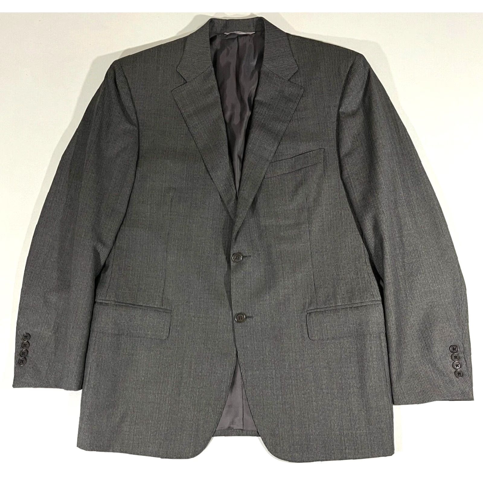 Canali Canali Men’s Two-Button Sport Coat Jacket Wool Made in Italy Gray 44R Regular Suit Coat Mens Dress Jacket Size 44R - 3 Thumbnail