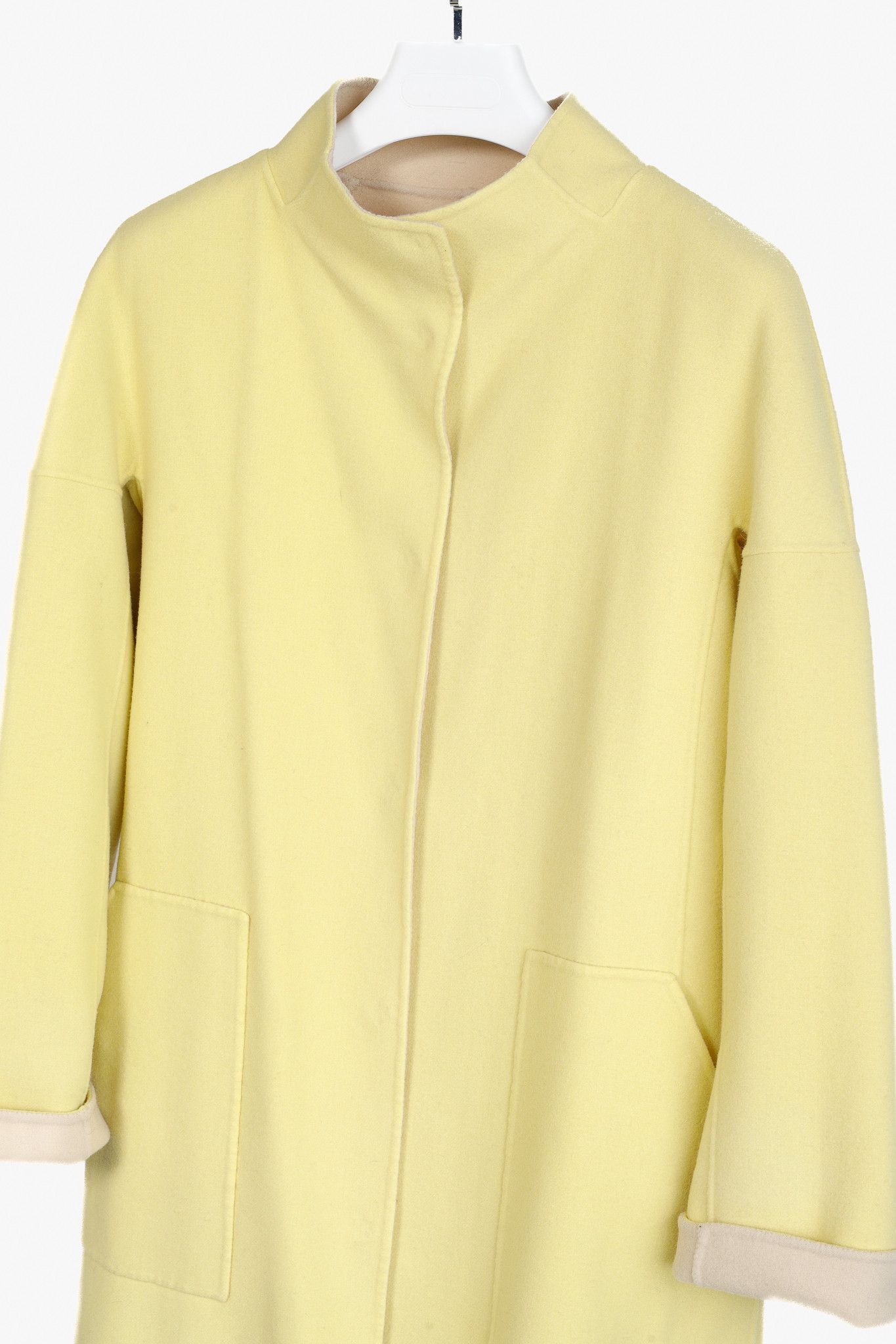 Max Mara Max Mara Weekend Reversible Beige & Yellow Wool-Blend Coat Size XL / US 12-14 / IT 48-50 - 17 Thumbnail