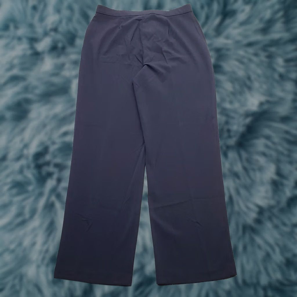 Vintage David Dart Womens 12 Navy Regular Fit Flat Front Stretch Wide-Leg Trouser Pants Size 34" / US 12 / IT 48 - 1 Thumbnail