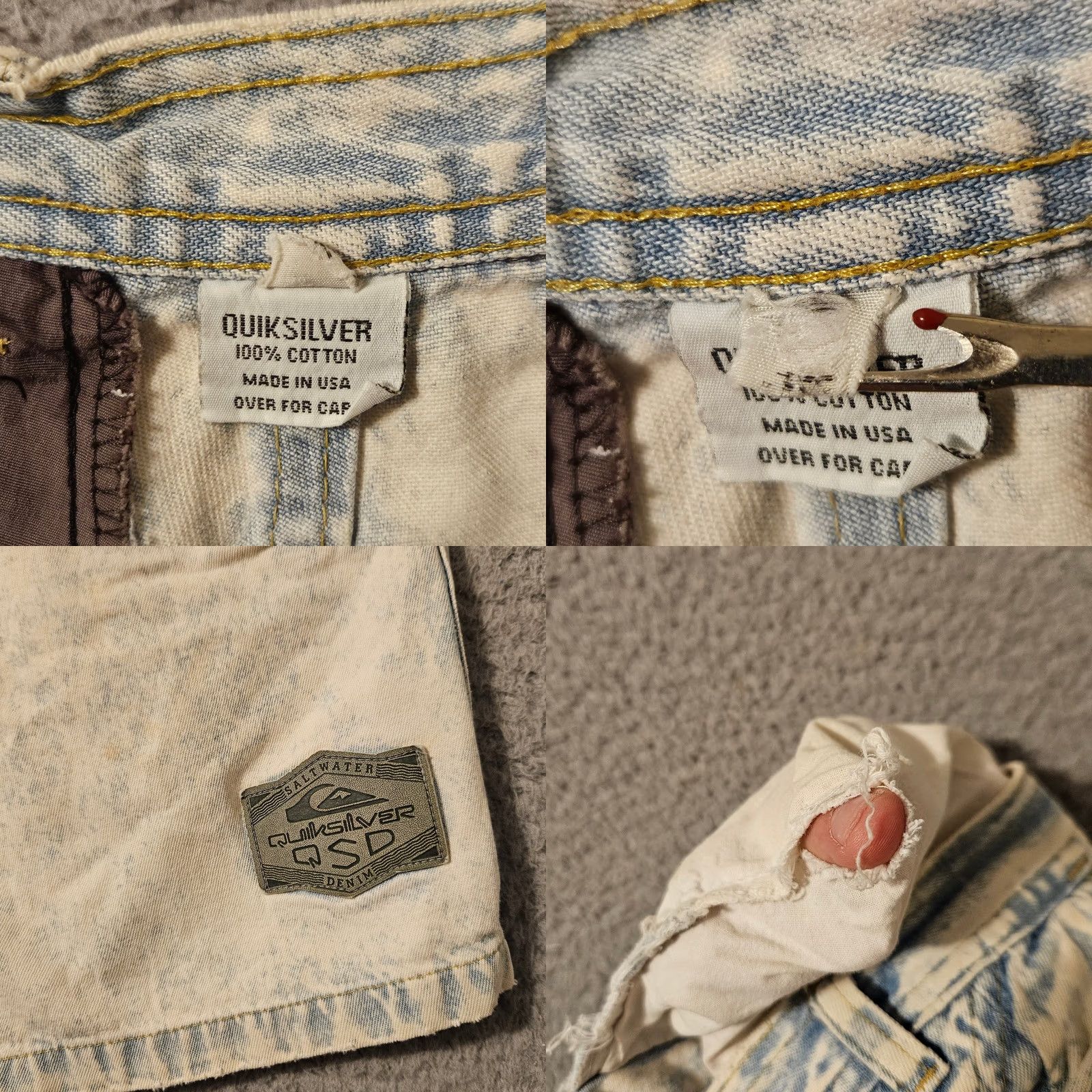 Quiksilver VINTAGE Quiksilver Shorts 30 USA Made Light Acid Wash Jorts Blue Denim Size US 30 / EU 46 - 8 Thumbnail