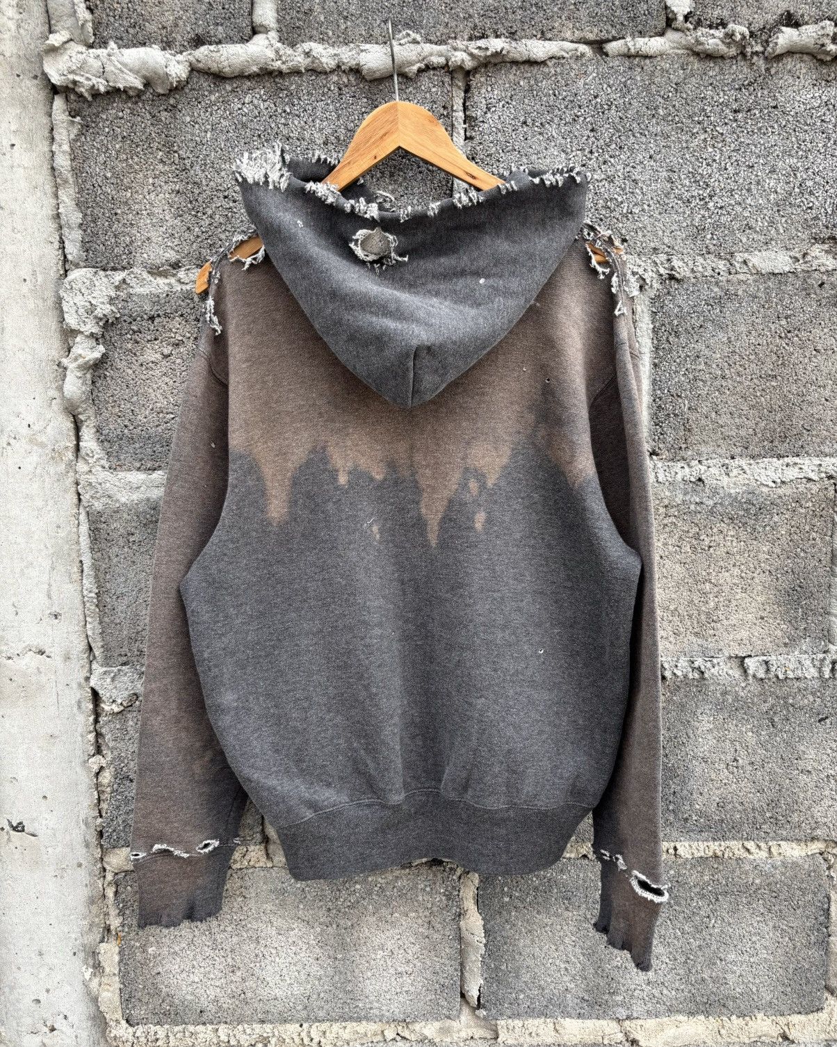 Vintage Thrashed 2Tone Faded Distressed Russell Hoodie Size US M / EU 48-50 / 2 - 11 Thumbnail