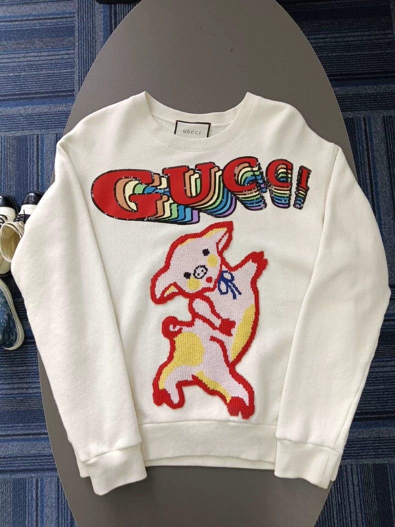 Gucci Piggy embroidered round-neck sweatshirt 2504-Nextarro