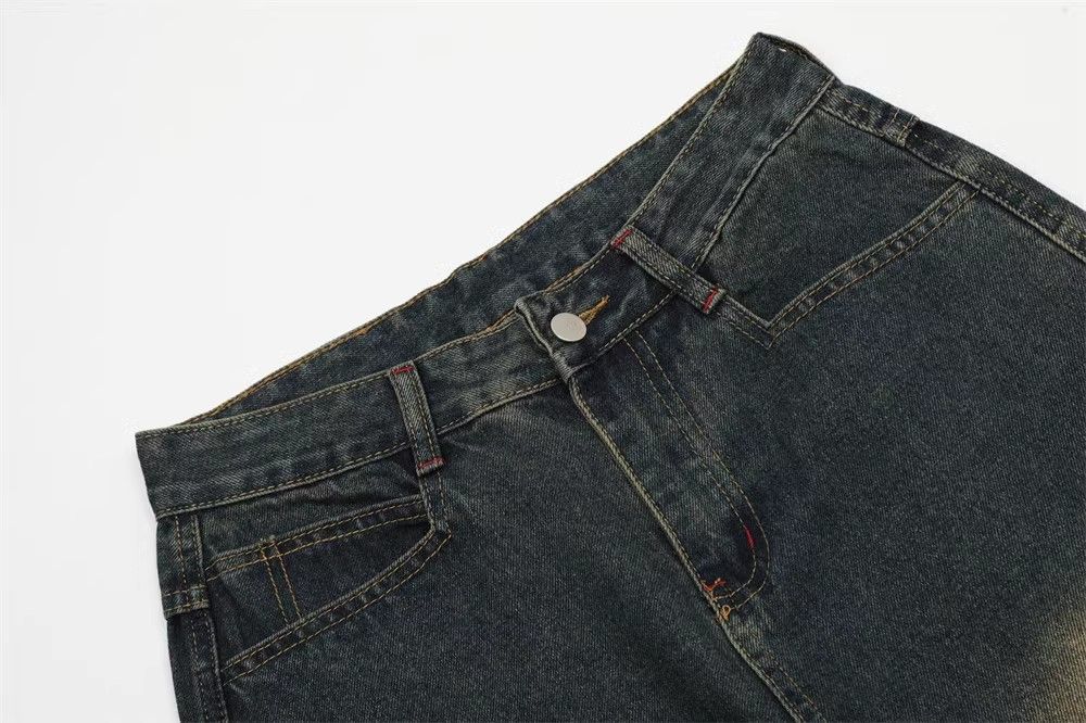 Japanese Brand × Jean Men's washed loose wide-leg distressed workwear denim Size US 34 / EU 50 - 3 Thumbnail