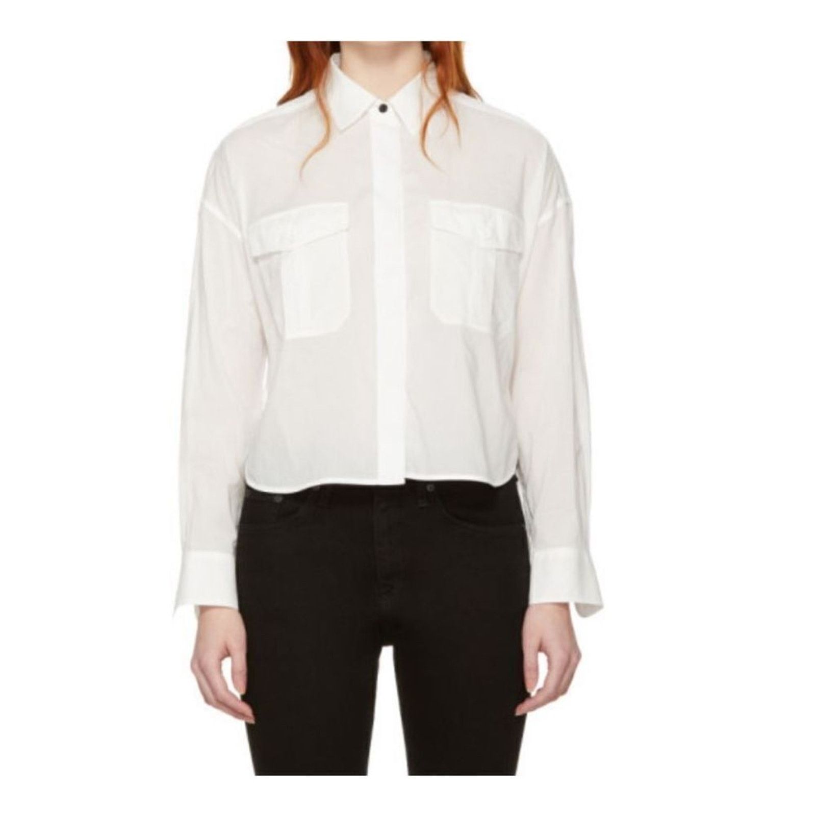 Rag & Bone Rag and Bone White Cropped Mason Shirt size XS Size XS / US 0-2 / IT 36-38 - 2 Thumbnail