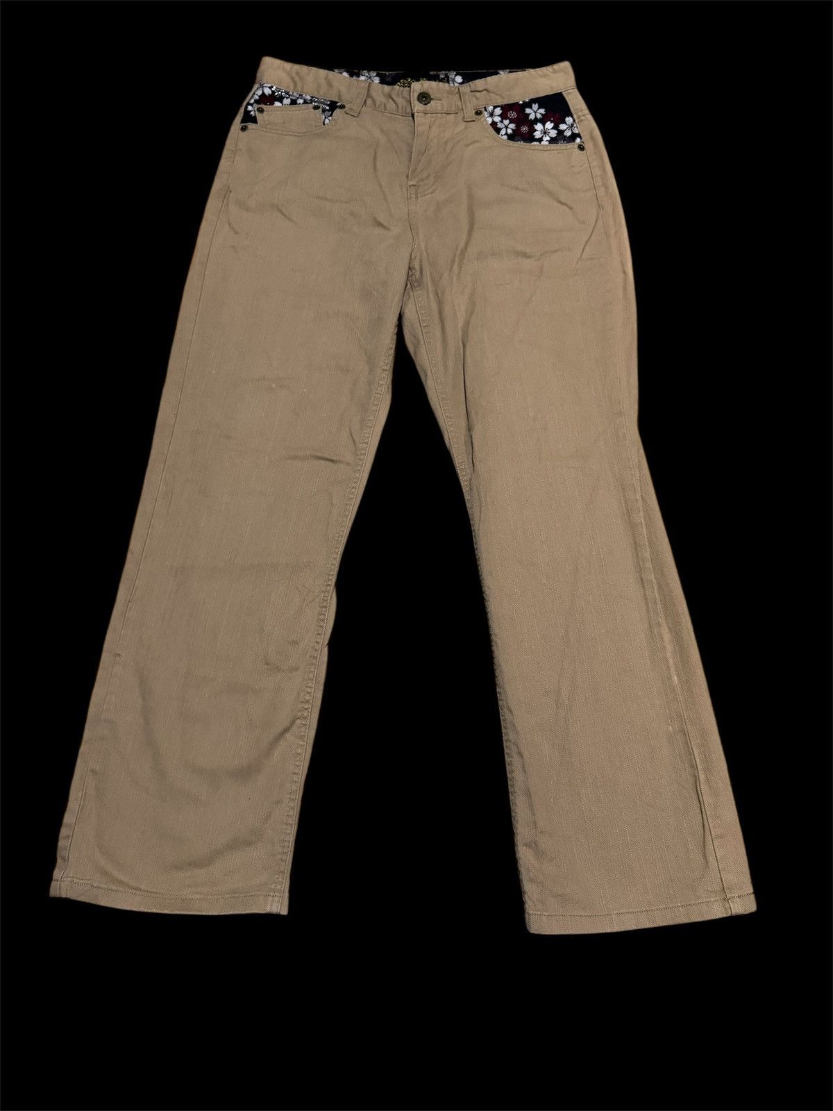 Karakuri Tamashii Japanese Sukajan Sakura Triple Pockets Embroidery Jeans Size US 32 / EU 48 - 3 Thumbnail
