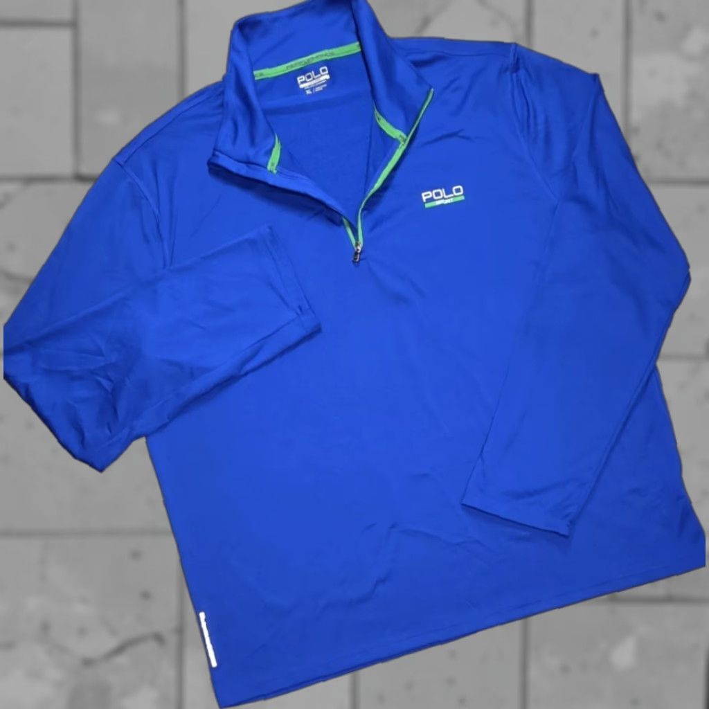 Polo Ralph Lauren Polo Ralph Lauren Polo Sport XL Performance 1/4 Zip Pullover Thermo Vent Blue Men Sweatshirt Knit Zipper 90s Golf Sports Fr0m Size US XL / EU 56 / 4 - 1 Thumbnail