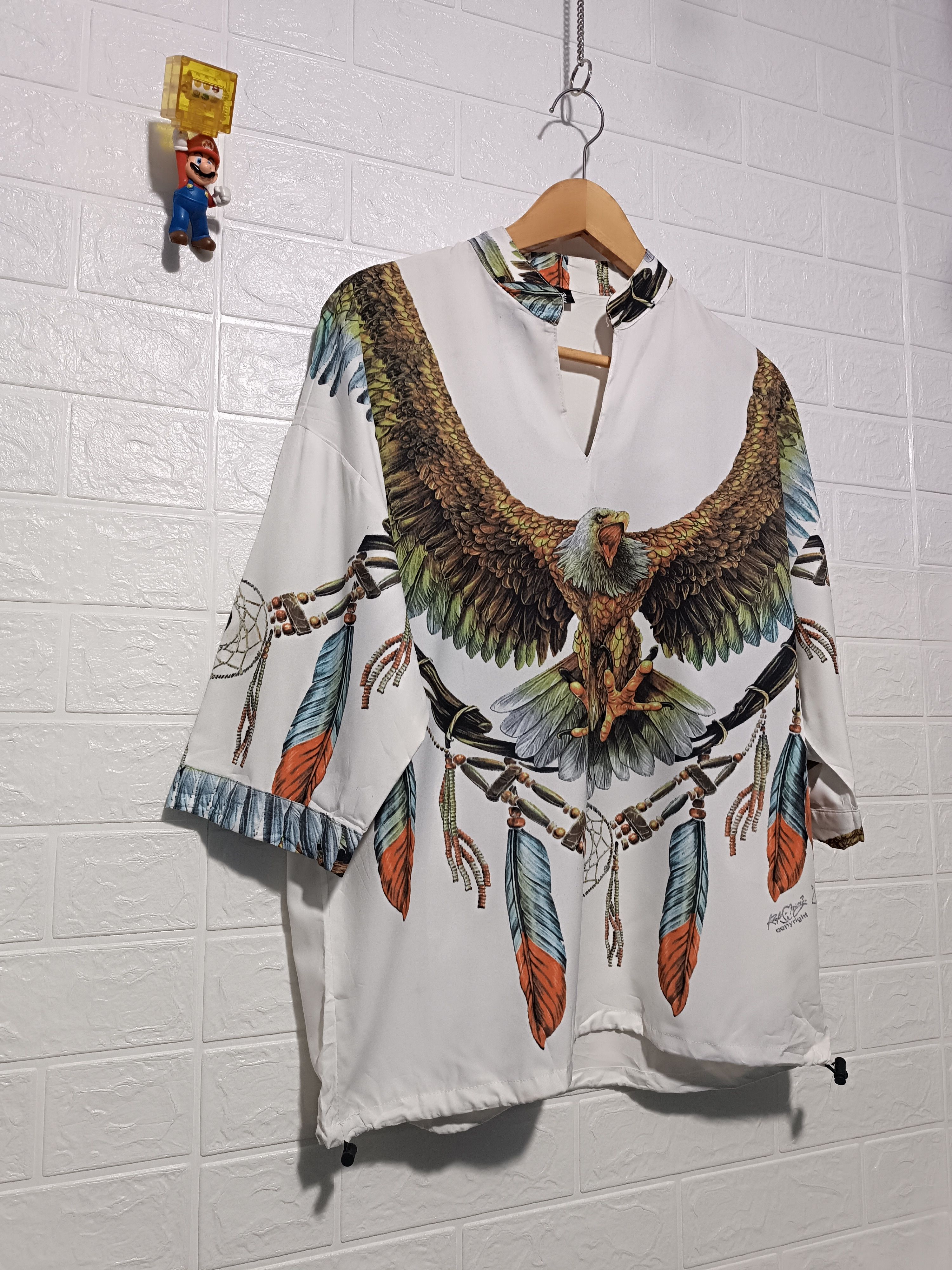 Japanese Brand Boxy Fit Eagle Print Open Neck Size US L / EU 52-54 / 3 - 2 Thumbnail