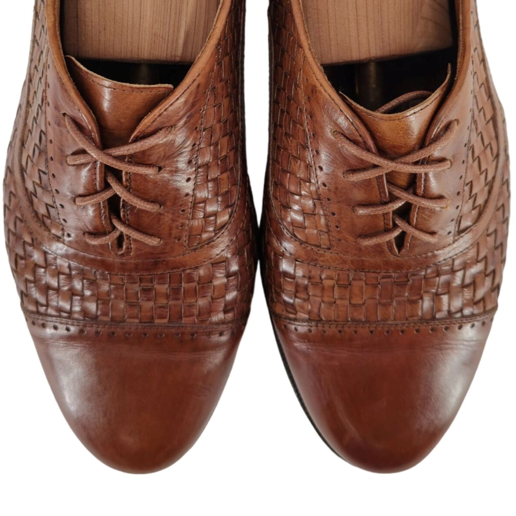 Bragano × Cole Haan Vintage Bragano Cole Haan Italy Mens 9.5 Brown Woven Leather Size US 9.5 / EU 42-43 - 2 Thumbnail
