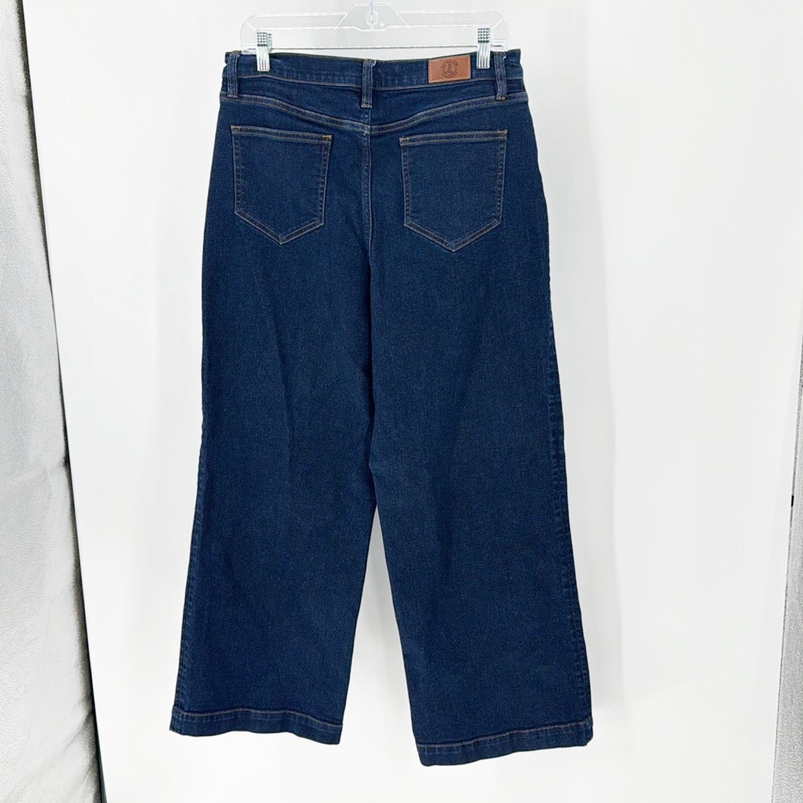 Lands' End Lands' End Jeans size 14 Wide Leg Dark Wash Ankle High Rise Size 36" / US 14 / IT 50 - 2 Thumbnail