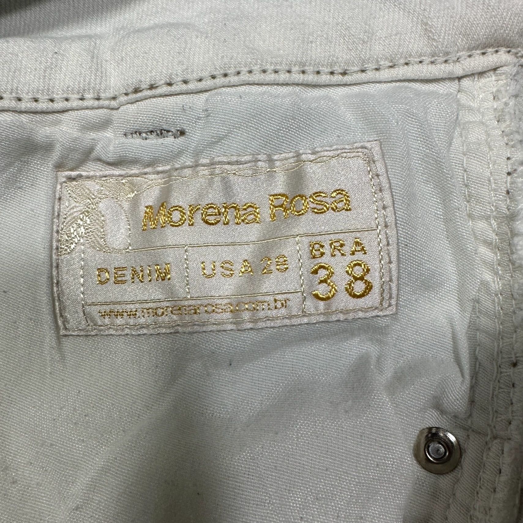 Vintage Morena Rosa Jeans Womens 28 Cotton Stretch Straight Leg Acid Wash Embroidered Size 28" / US 6 / IT 42 - 6 Thumbnail
