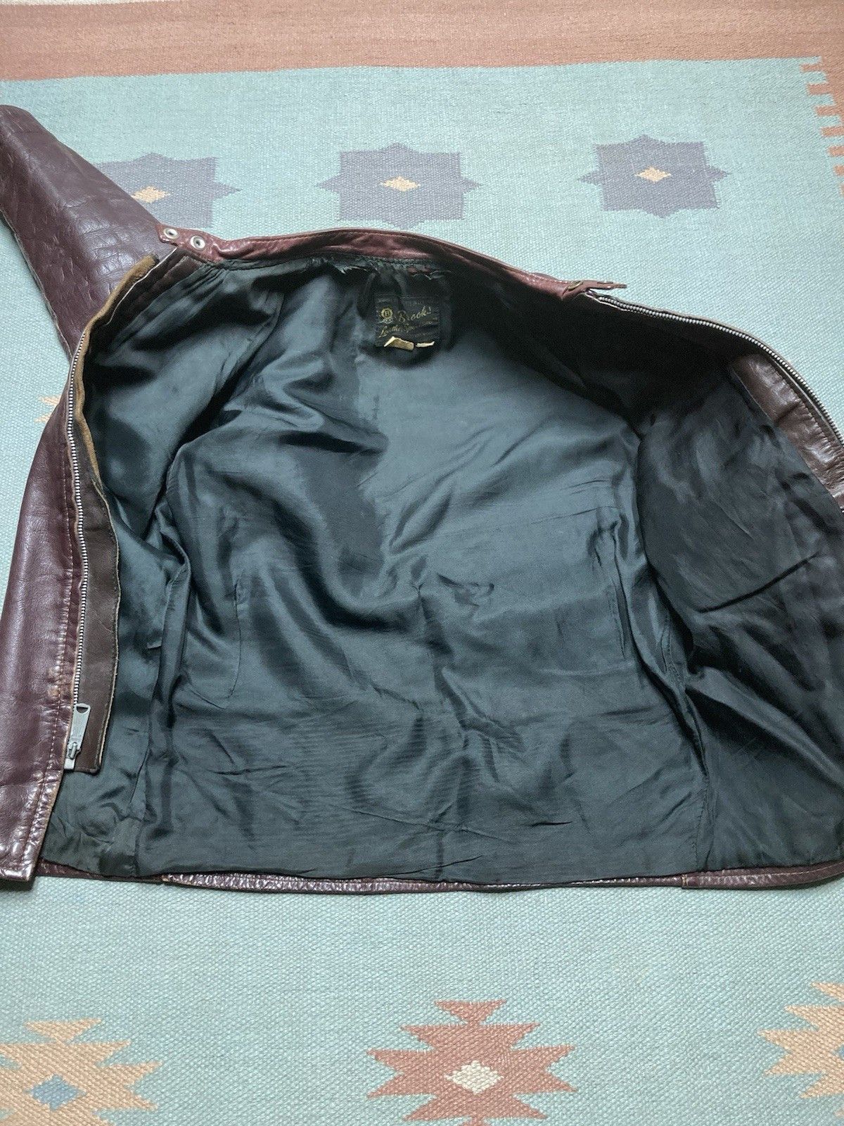 Vintage 60s brooks leather jacket cafe racer motorcycle wine 36/38? Size US S / EU 44-46 / 1 - 16 Thumbnail