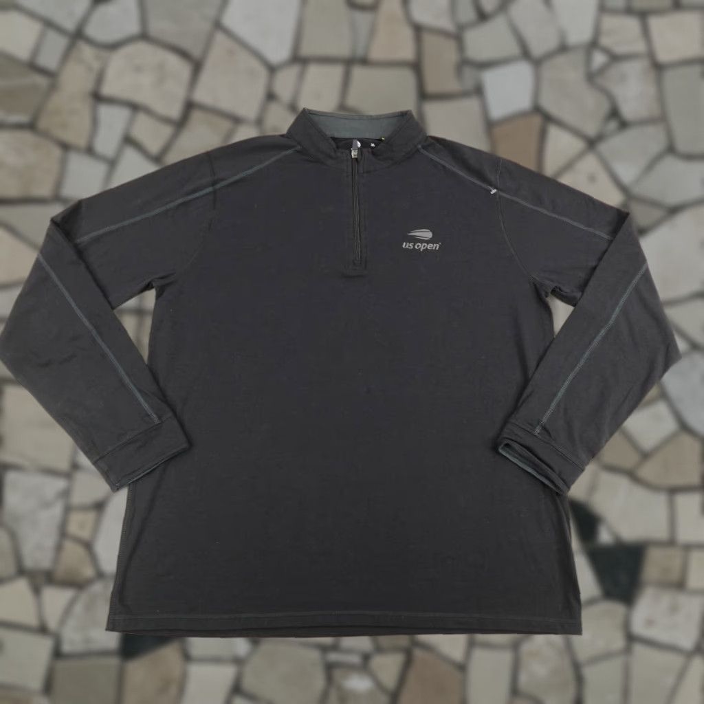 Vintage VINTAGE Tasc Performance Men's Sweater XL Black Organic Cotton Bamboo 1/4 Zip Tennis Performance Activewear Size US XL / EU 56 / 4 - 1 Thumbnail