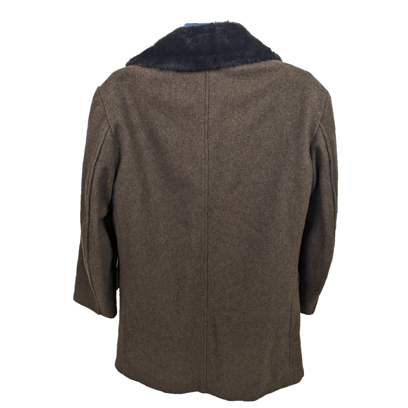 Vintage VINTAGE JCPENNEY Towncraft Wool Rancher Western Over Coat Coat Mens 40 Brown Jacket Size US XXS / EU 40 - 3 Thumbnail