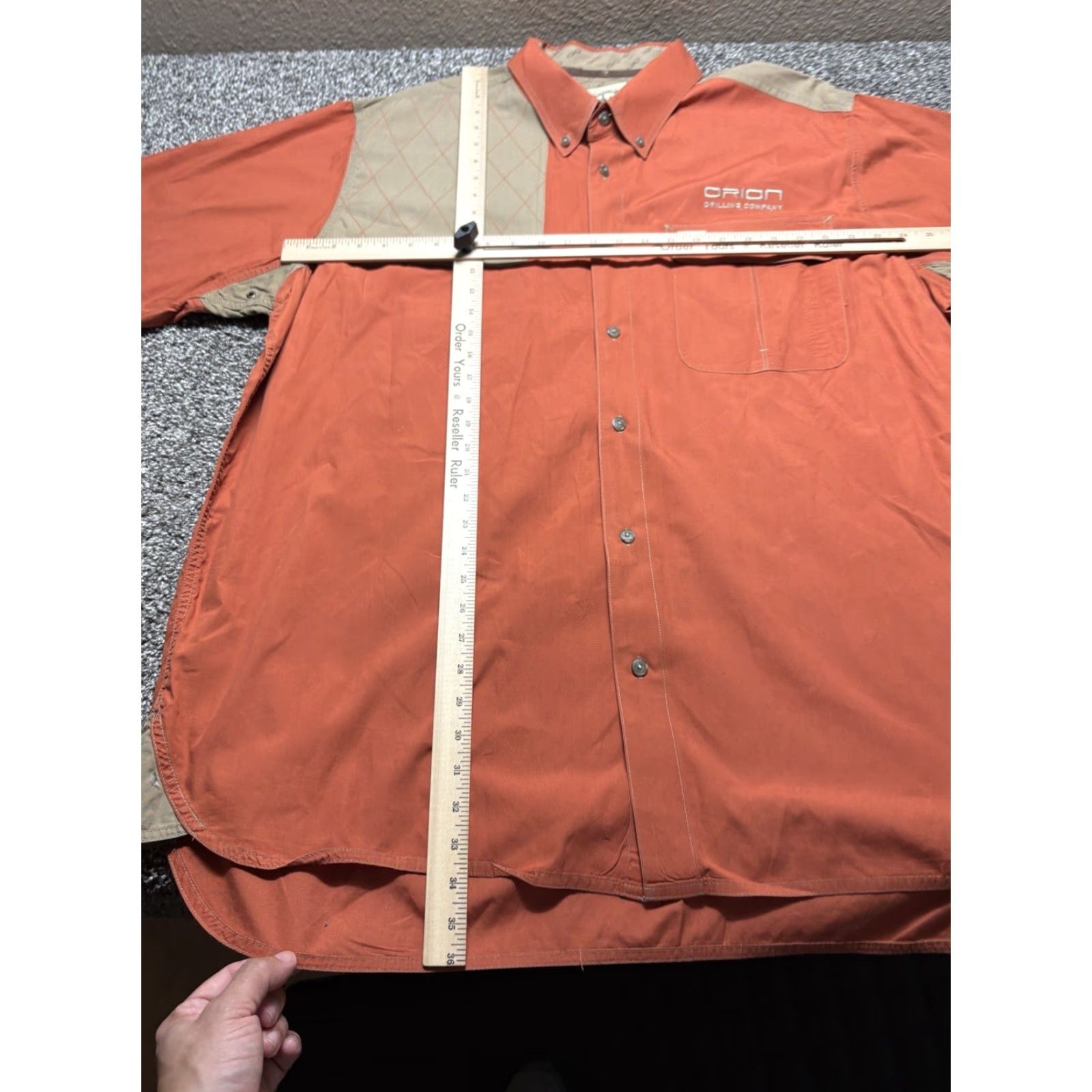 Vintage Game Guard Shirt Mens XL Orange Short Sleeve Button-Up Padded Shoulder Patch Pocket Outdoor Casual Workwear Size US XL / EU 56 / 4 - 7 Thumbnail